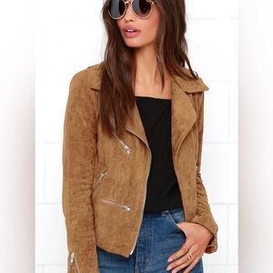 Suede with Love Tan Suede Moto Jacket